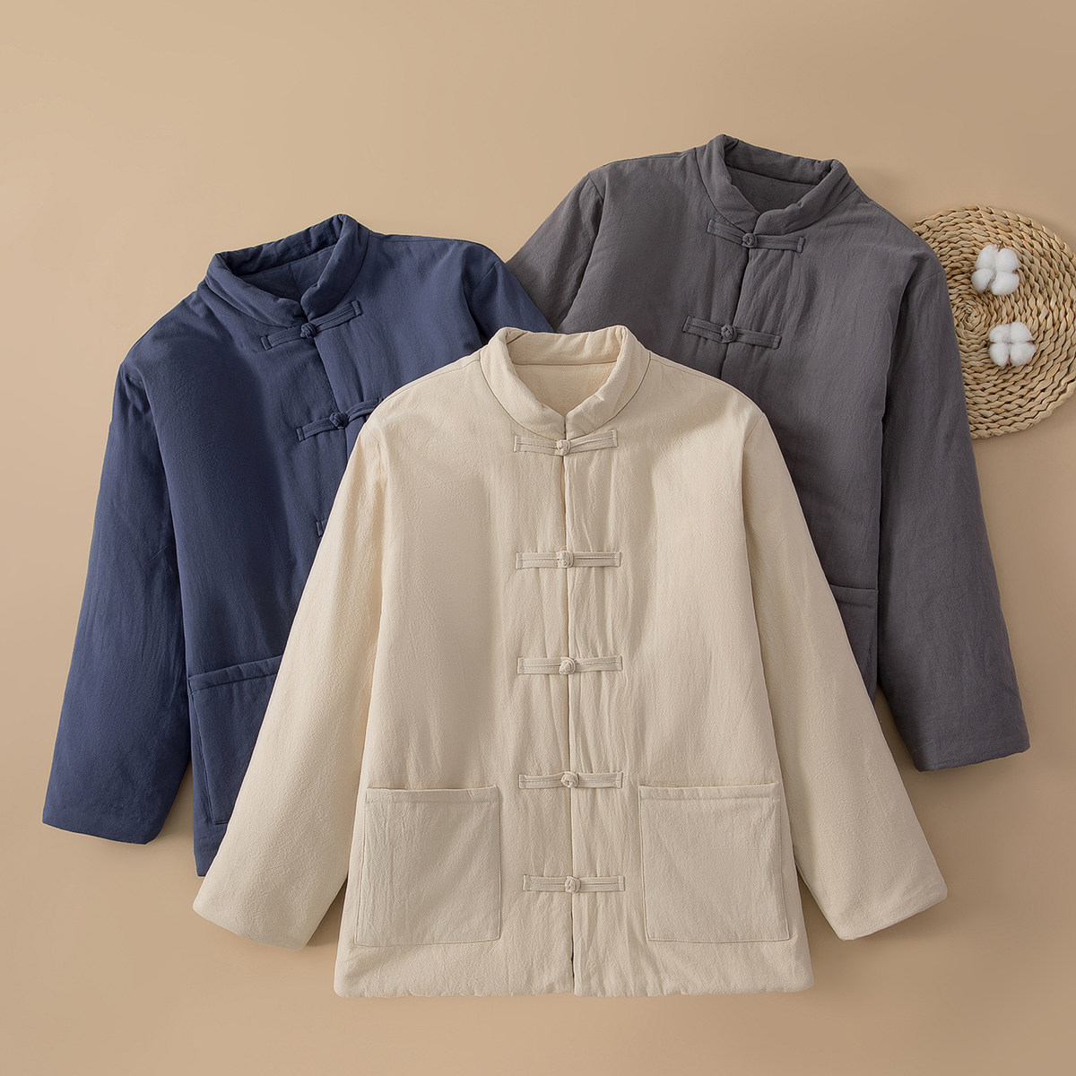 冬季棉服男士纯棉花柔软居家服内胆内外穿棉袄棉衣加厚保暖棉外套