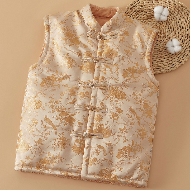 棉花咏中国风风盘棉花马甲