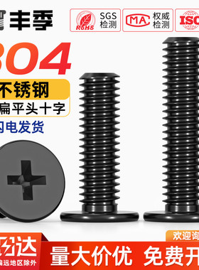 CM黑色304不锈钢扁平头十字螺丝C头薄头大平头超薄笔记本电脑螺钉