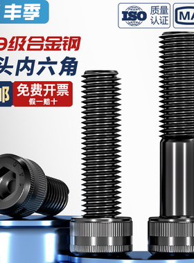 14.9级高强度内六角螺丝螺栓合金钢黑色加长螺钉M6M8M10M12M14M16