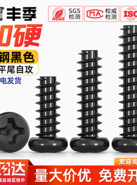 黑色304不锈钢PB十字圆头盘头平尾自攻螺丝钉镀黑锌M2.6M3M4M5M6