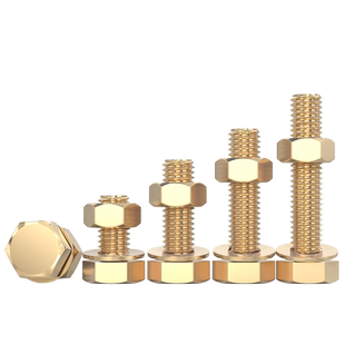 国标铜黄铜螺丝平垫螺母套装外六角螺栓组合纯全4M5M6M8M10M12M16