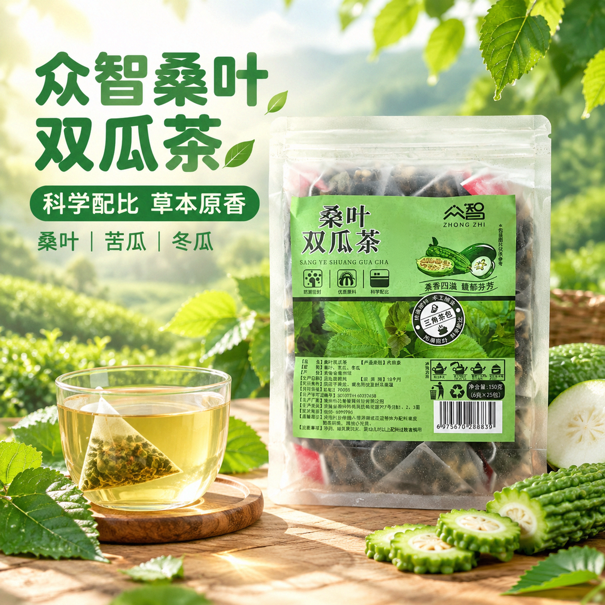 150g桑叶双瓜茶霜后苦瓜冬瓜25包