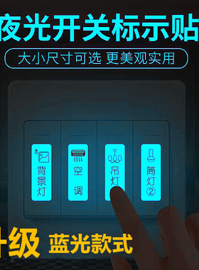 空白手写标签贴纸酒店夜光开关贴电源标识防水可定制夜光开关贴