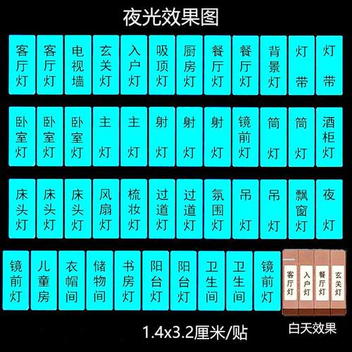 家用灯开关标识贴夜光开关贴标签指示面板保护套自粘开关装饰贴纸
