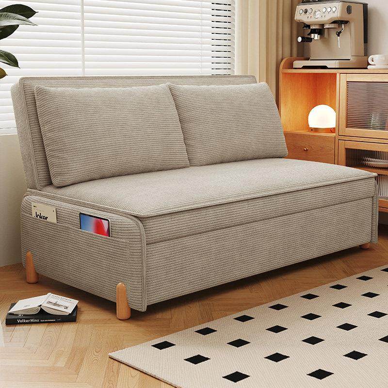 灯芯绒沙发床折叠两用单人双人小户型客厅1米5网红款多功能抽拉床