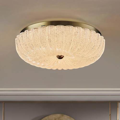 皇利莱简约现代卧室吸顶灯2024新款主卧轻奢圆形书房阳台南瓜灯具