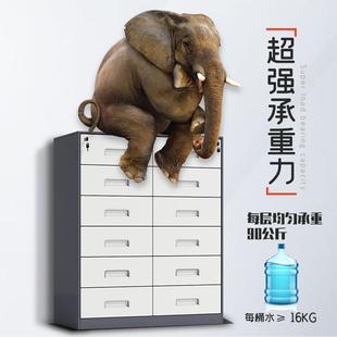 办公室文件柜资料铁皮家用矮柜抽屉带锁小柜子储物收纳落地钢制柜