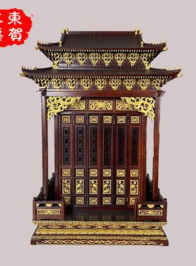 实木佛龛供台家用财神观音关公供柜神龛香樟木重檐屋顶挂式佛龛