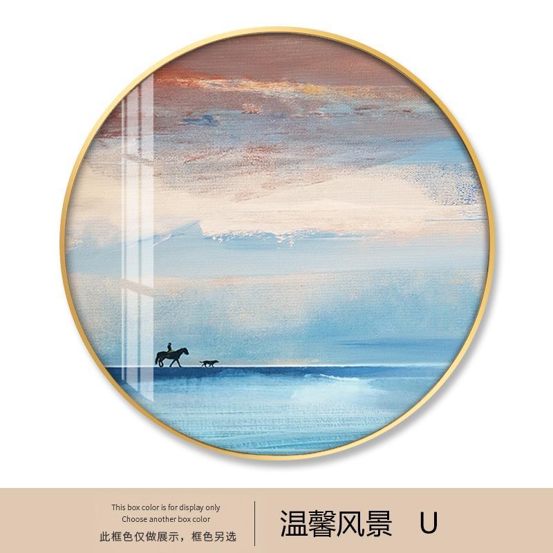 温馨卧室床头挂画餐厅装饰画现代客厅背景墙画饭厅圆形小清新壁画图片