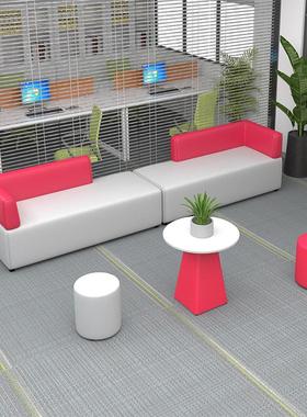 办公室红色沙发银行大堂前台会客接待等候区卡座休息区图书馆大厅