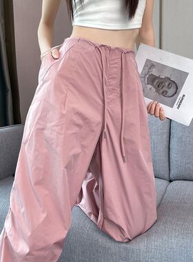 美式工装裤女夏季爵士舞小个子休闲跳舞运动束脚重工冲锋工装裤子