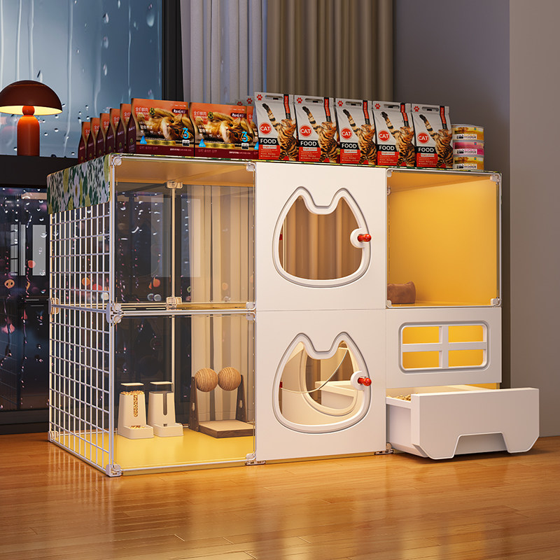 全景猫笼子超大自由空间家用室内猫窝厕所一体一室一厅一卫猫别墅,宠物/宠物食品及用品,猫笼子/猫别墅,淘宝优惠券,粉丝福利购,淘宝优惠卷