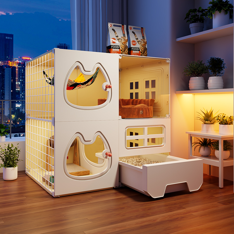 全景猫笼子超大自由空间家用室内猫窝厕所一体一室一厅一卫猫别墅