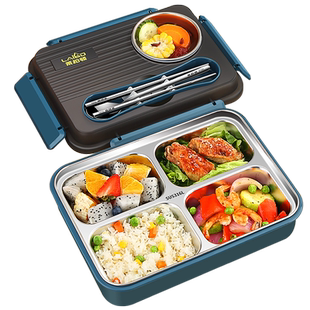 316L不锈钢便携保温饭盒学生带盖分格便当盒上班族食堂打饭盒餐盘