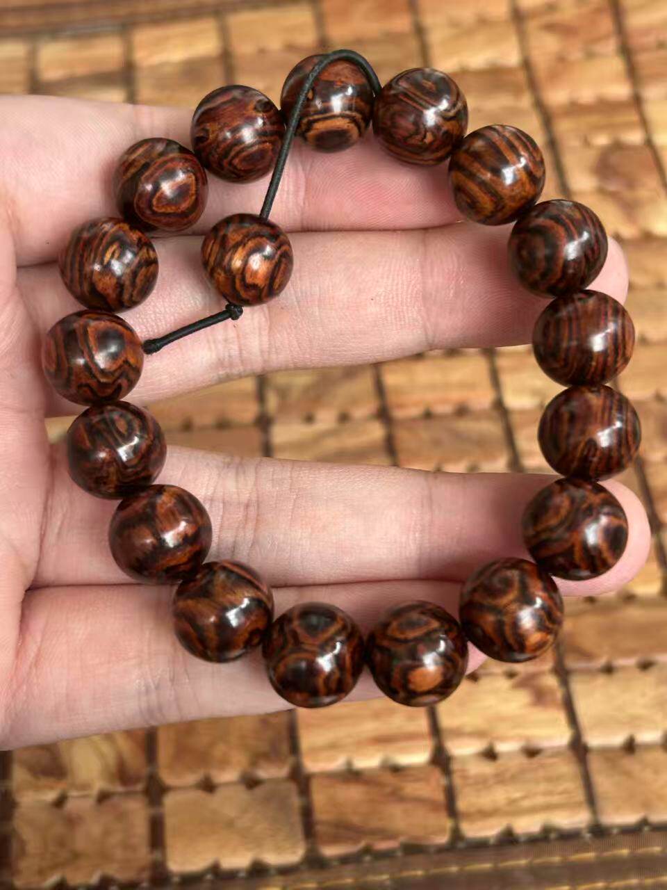 1217海南黄花梨紫油梨对眼1.4手串