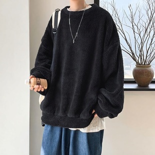 宽松潮流百搭潮牌无帽情侣装 羊羔毛卫衣ins潮2025年新款 秋冬装