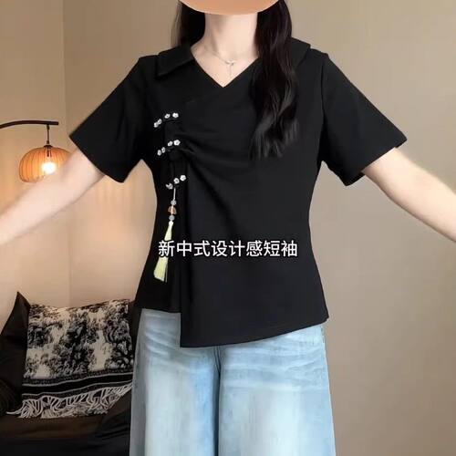 显瘦设计感新中式国风盘扣上衣