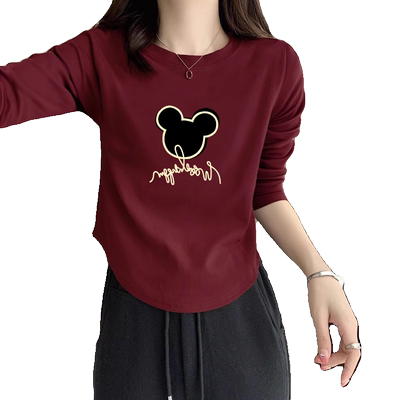 打底衫不规则短款长袖上衣女