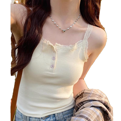 蕾丝吊带背心女内搭设计感