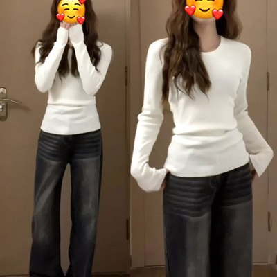 白色内搭打底衫长袖t恤