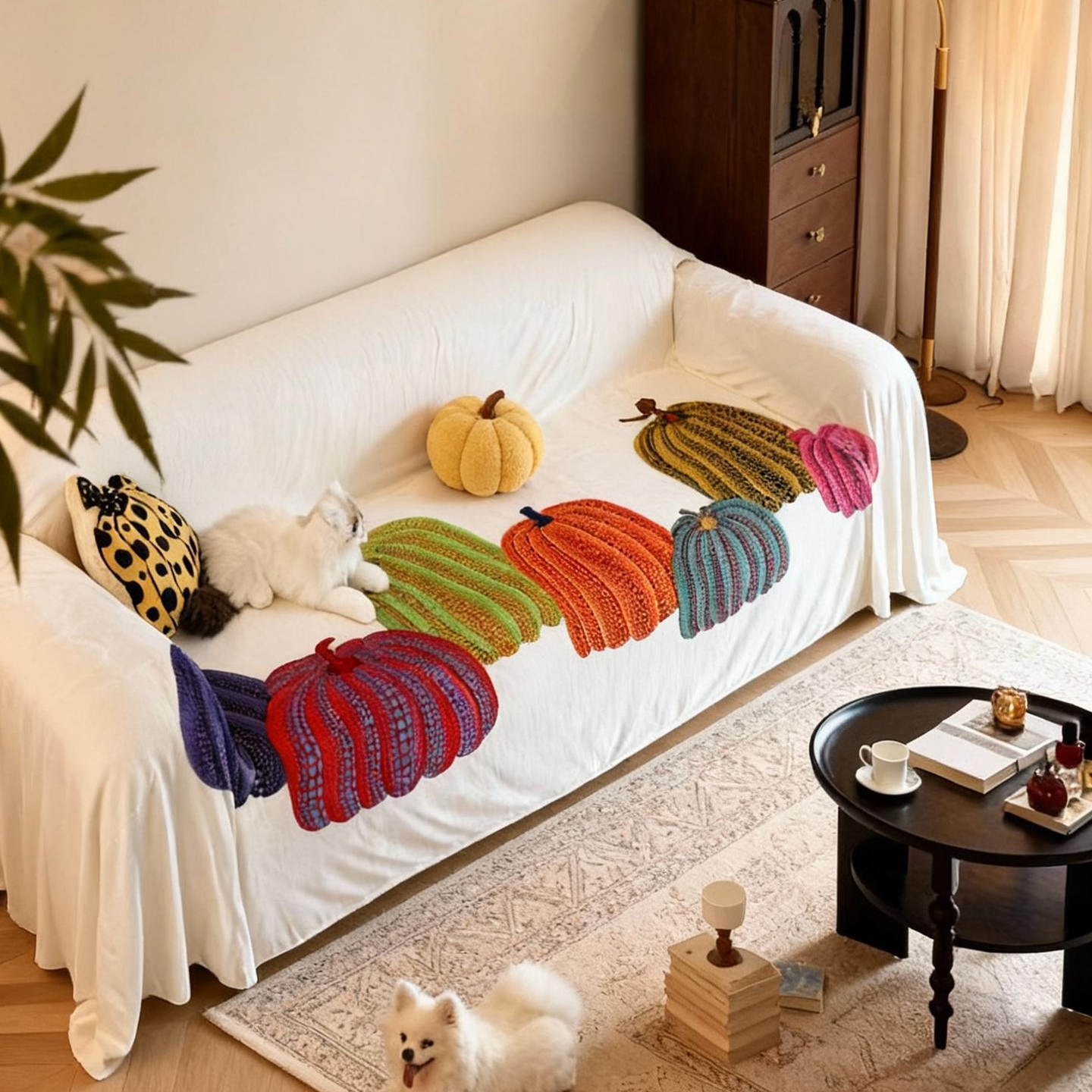 敏顺冬季法兰绒原创设计沙发盖布