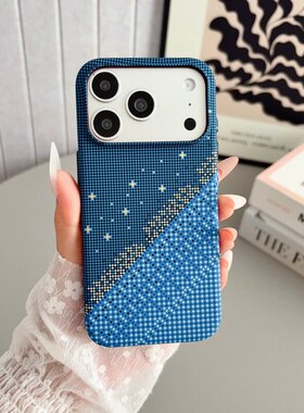 新款超轻薄碳纤维纹水贴星光适用于苹果17promax手机壳iPhone16plu磨砂15pro防指纹14大孔13防滑内磁吸PC硬壳