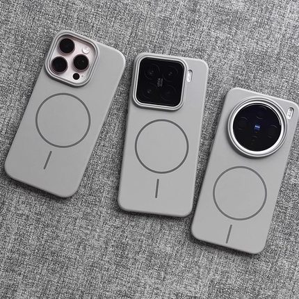 钛灰色强磁吸适用vivoX200s手机壳OPPOFindx8s+磨砂x7Ultra高级水泥灰x100s薄reno13硬iQOO一加ace5小米15/14