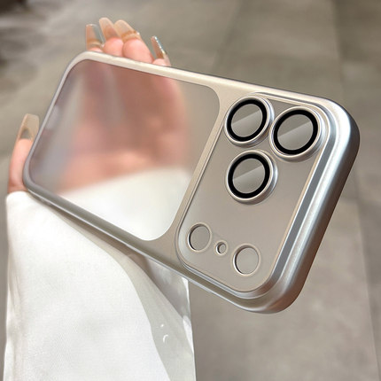 高级电镀PC超薄磨砂适用iphone17pro壳2025新款苹果17promax保护套16pro简约高级感15pm带镜头膜防摔硬壳轻奢