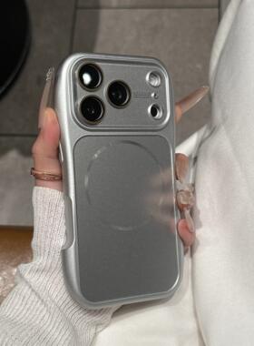 新款高级大视窗适用苹果17promax小蛮腰磁吸手机壳iPhone16Pro全包镜头防摔AG磨砂15promax/1413相机按键全包