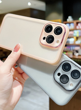 高级感暗紫色适用苹果14Promax手机壳iPhone13新款12自带镜头膜11透明max个性14Pro简约女ip14情侣保护套十四