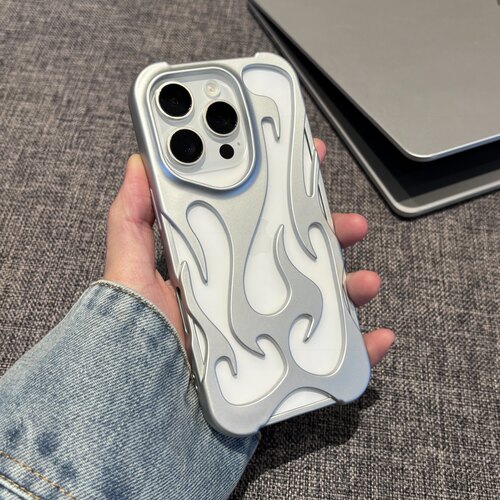 电镀镂空散热火焰壳适用iPhone
