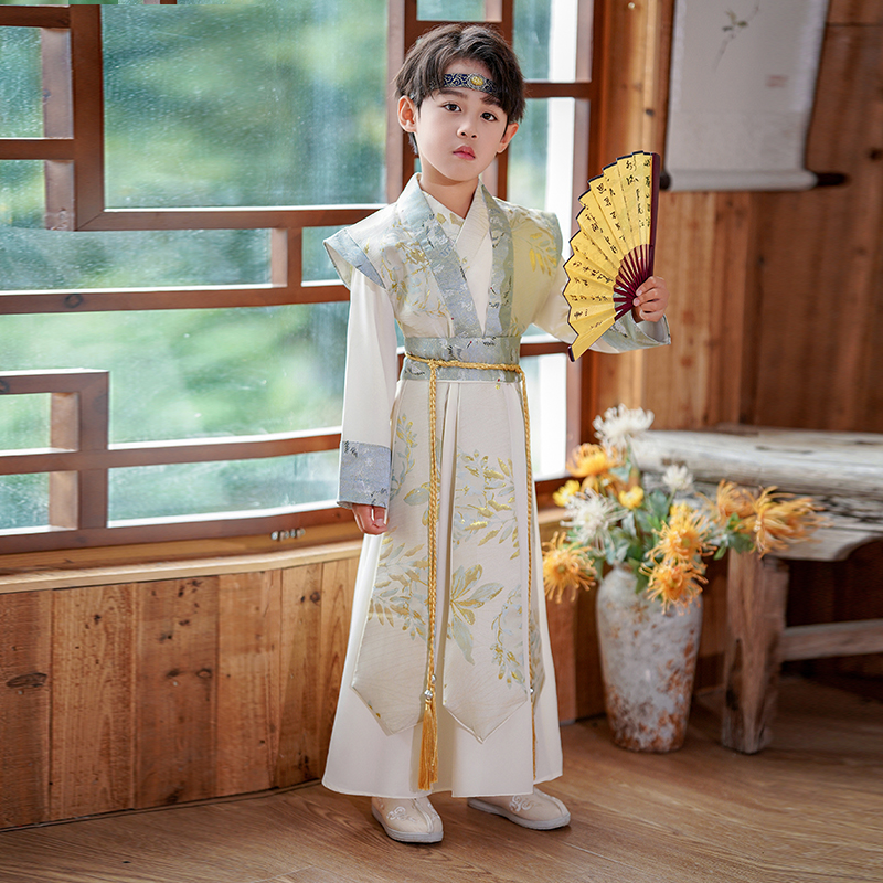 儿童中国风古装少爷服男童超仙公子服古风侠客服唐装国学服演出服