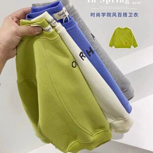 新款童品男童卫衣春秋季儿童T恤长袖夏季薄款简约男宝宝上衣洋气