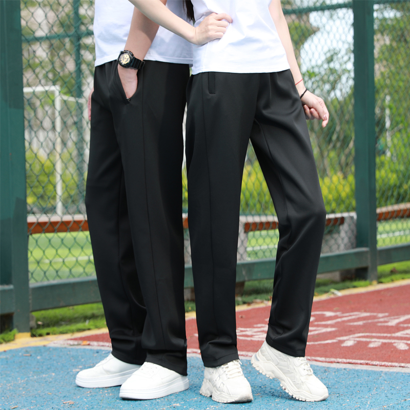 秋冬加绒加厚校服裤子纯色工作裤