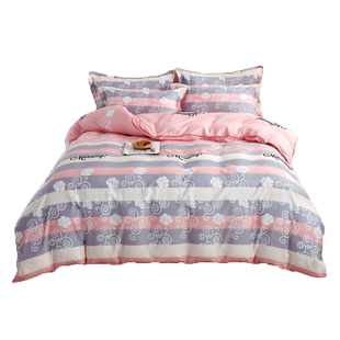 100%纯棉四件套1.35床单一米八床被套200x230全棉被罩1.5米床定做