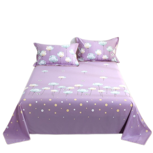 100%纯棉床单单单件单人双人全棉不起皱单个大学宿舍不跑床的定做