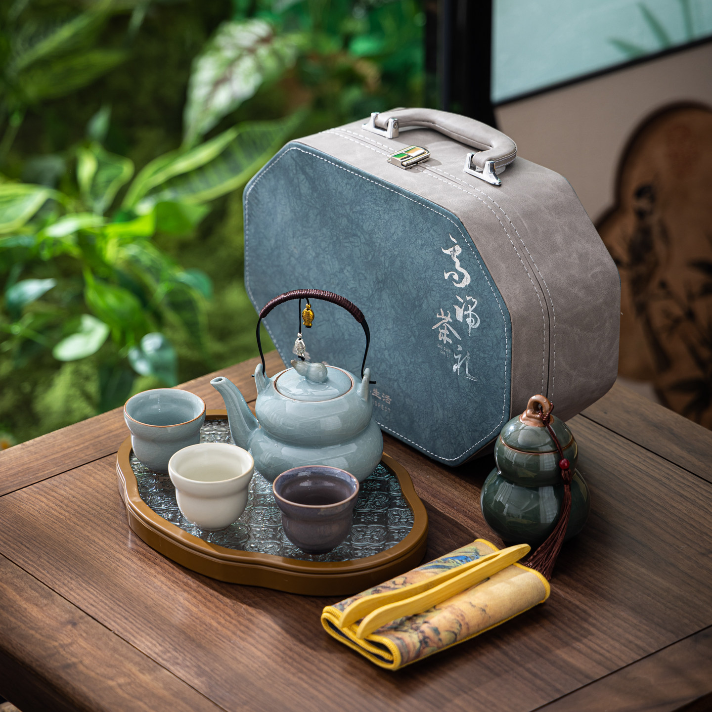 故宫文创汝窑茶具套装礼物送客户