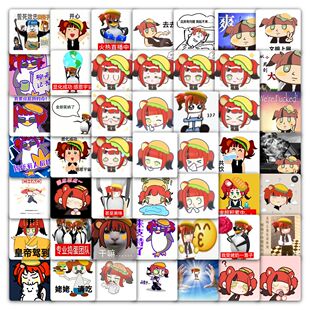 118张赛万味超人贴纸小潮院长Q版卡通趣味表情包装饰水杯防水贴画
