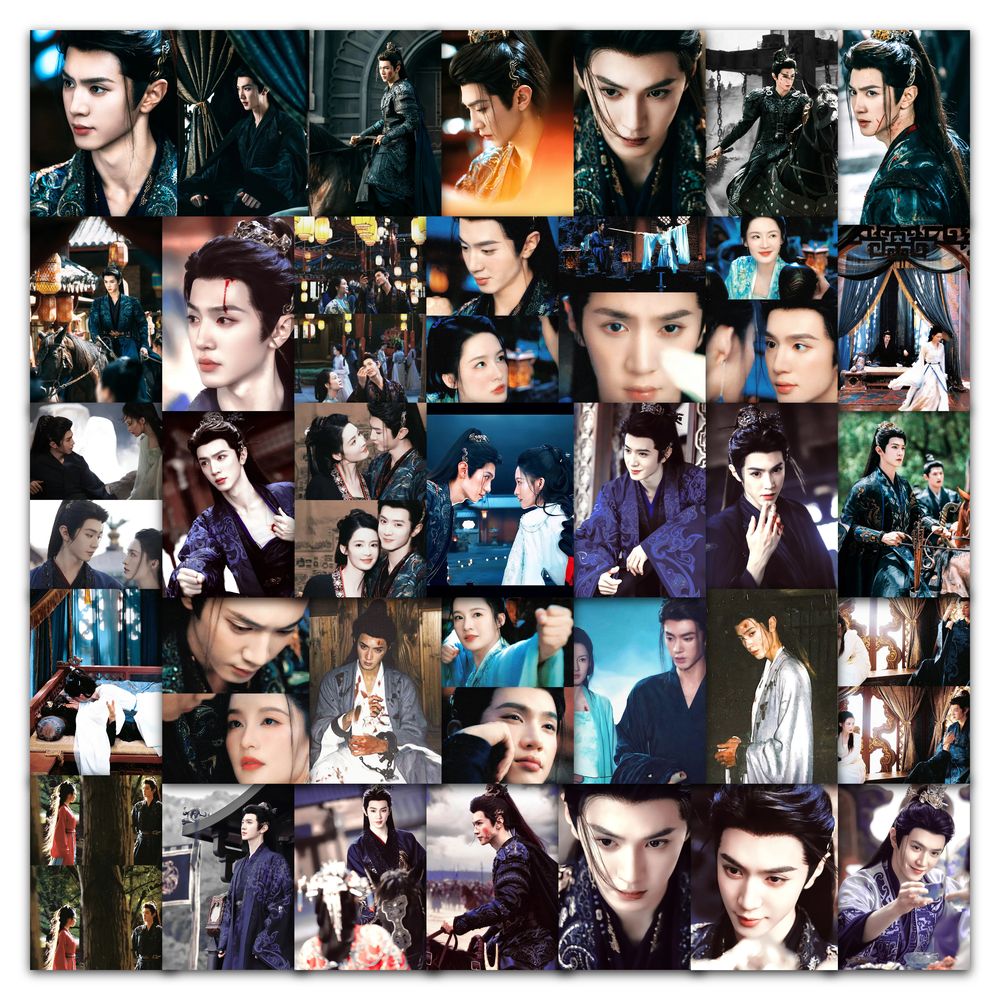 63张一笑随缘贴纸高颜值明星周边ins高清照片装饰行李箱防水贴画