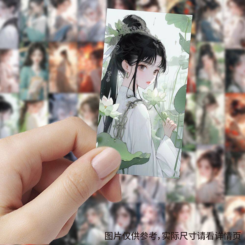 新款古风国潮少女贴纸高颜值中国风美女周边手机手账diy装饰贴画