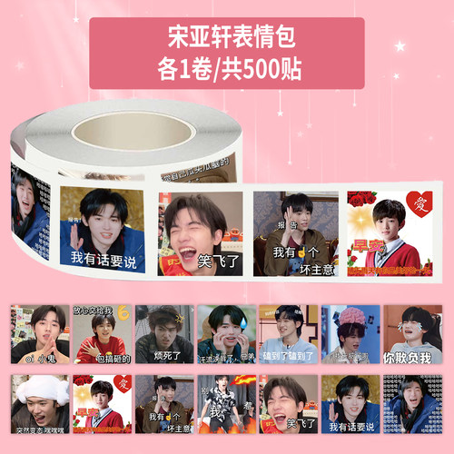 1000贴宋亚轩表情包卷卷贴时代少年团趣味搞笑创意装饰防水贴画