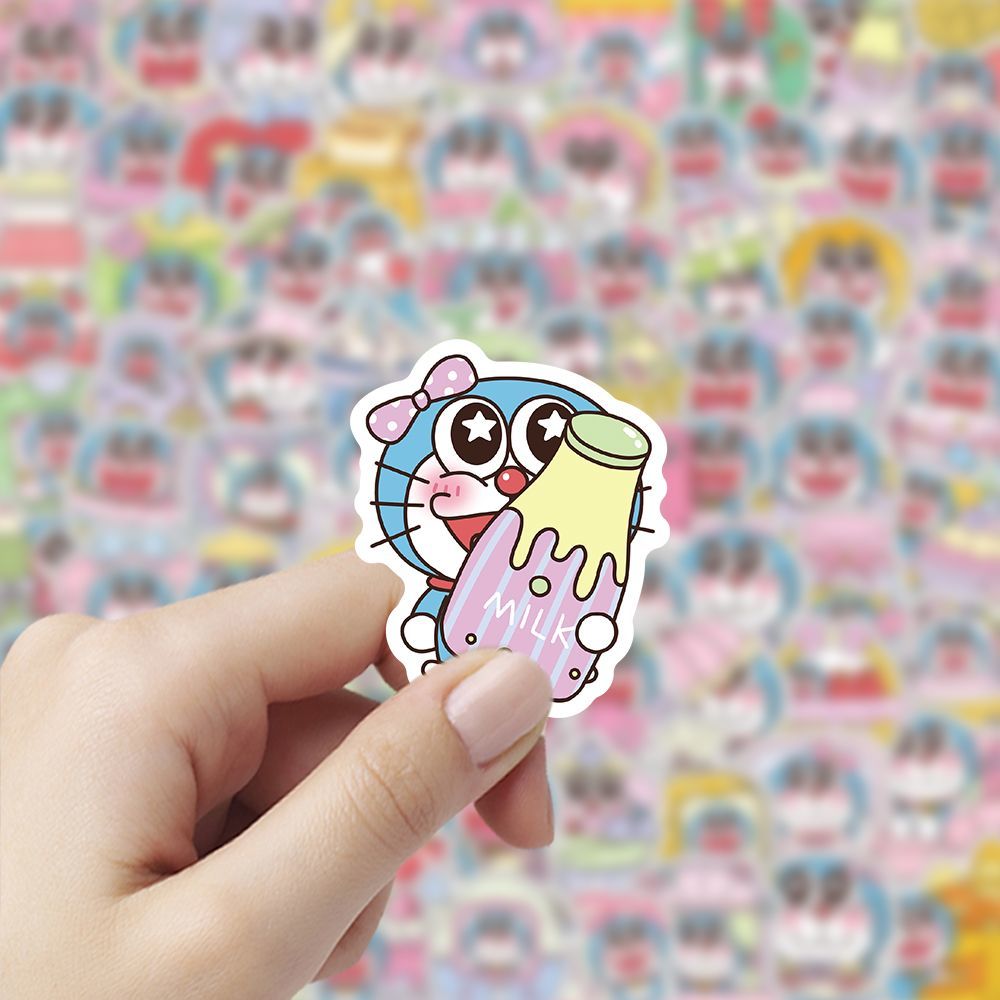 新款可爱哆啦a梦贴纸ins风高颜值行李箱儿童手账diy装饰防水贴画