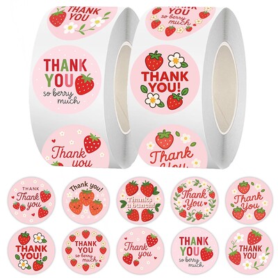 英文草莓卷卷贴strawberry可爱卡通女孩学习装饰手机壳防水贴画