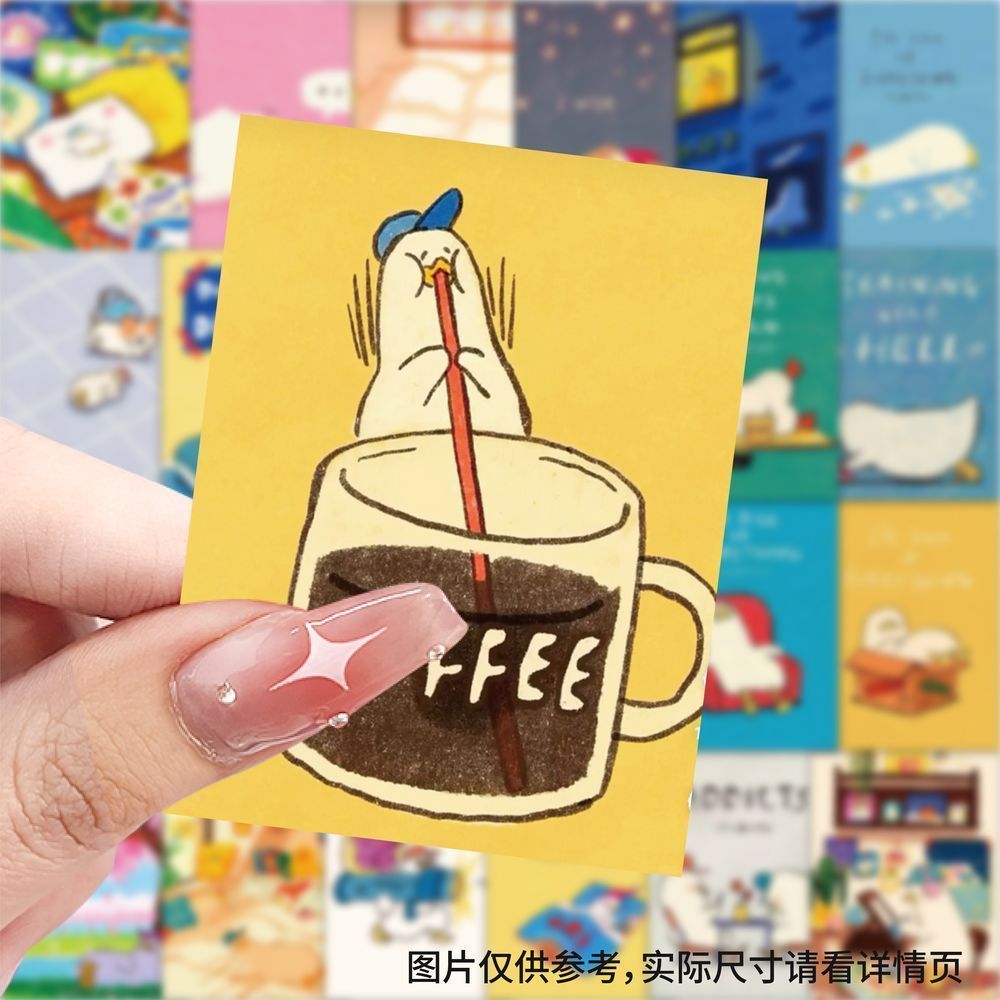SSEBONG的呆萌鸭鸭贴纸卡通可爱治愈创意插画贴图diy手机电脑装饰