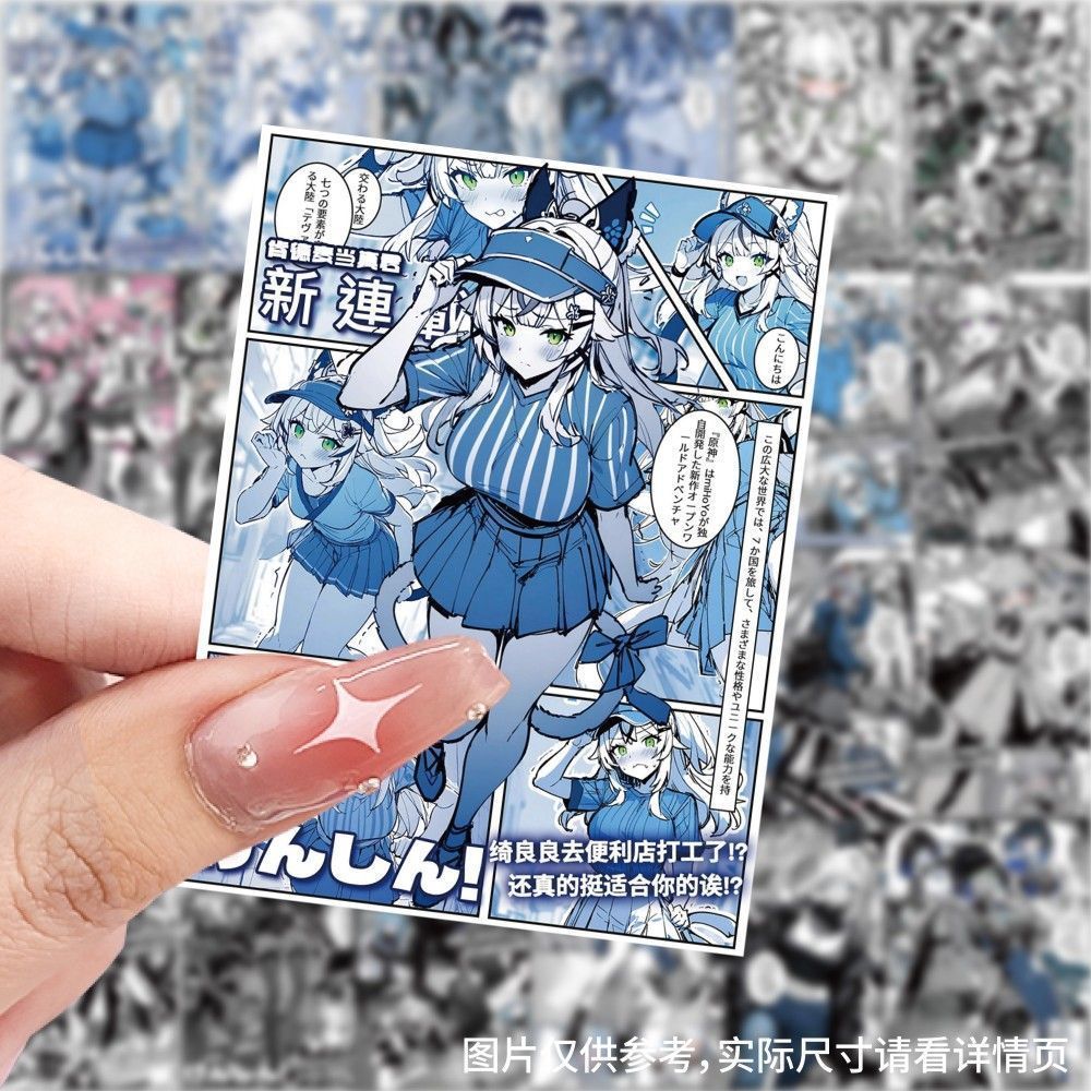 新款原神漫画海报创意二次元游戏漫画贴纸装饰手账本DIY手机壳贴