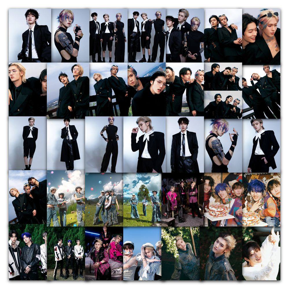 63张QNER男团贴纸高颜值明星组合ins高清图片装饰行李箱防水贴画