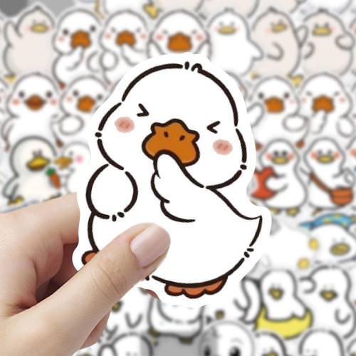 180张小鸭子简笔画表情贴纸卡通涂鸦素材桌面贴画手机手账diy贴纸