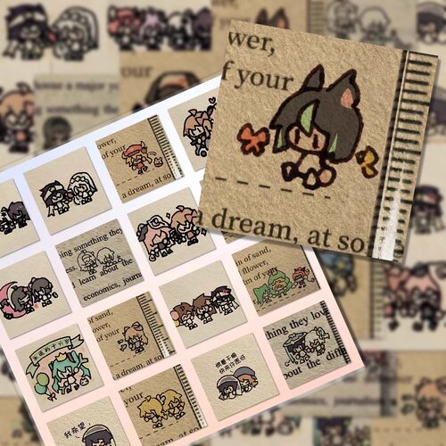 卡通人物复古自粘手机贴纸