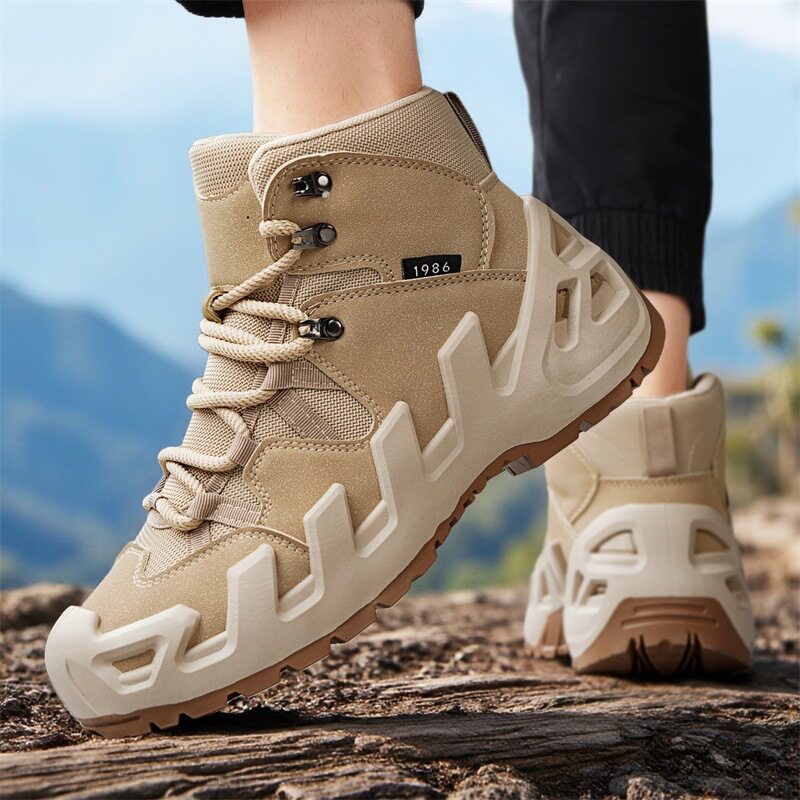 马丁靴男士春夏季新款户外中帮防滑耐磨厚底运动旅游登山鞋工装鞋